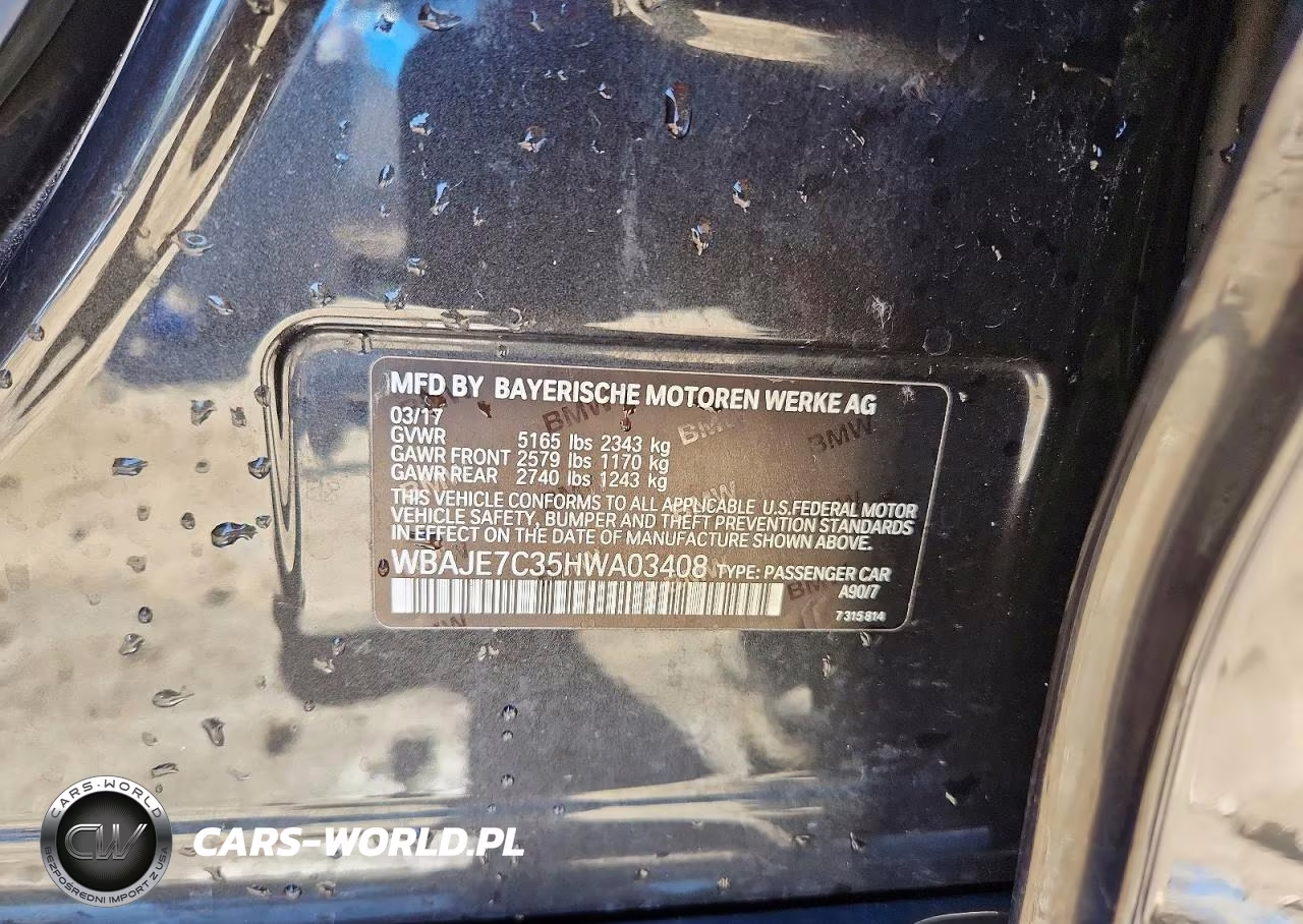 2017 BMW 540 Xi VIN:WBAJE7C35HWA03408 - 12