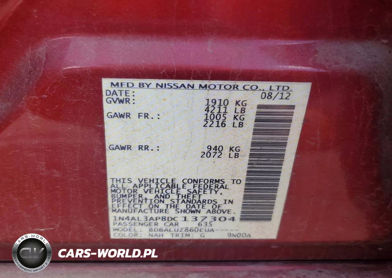 2013 Nissan Altima 2.5 VIN:1N4AL3AP8DC137304 - 12