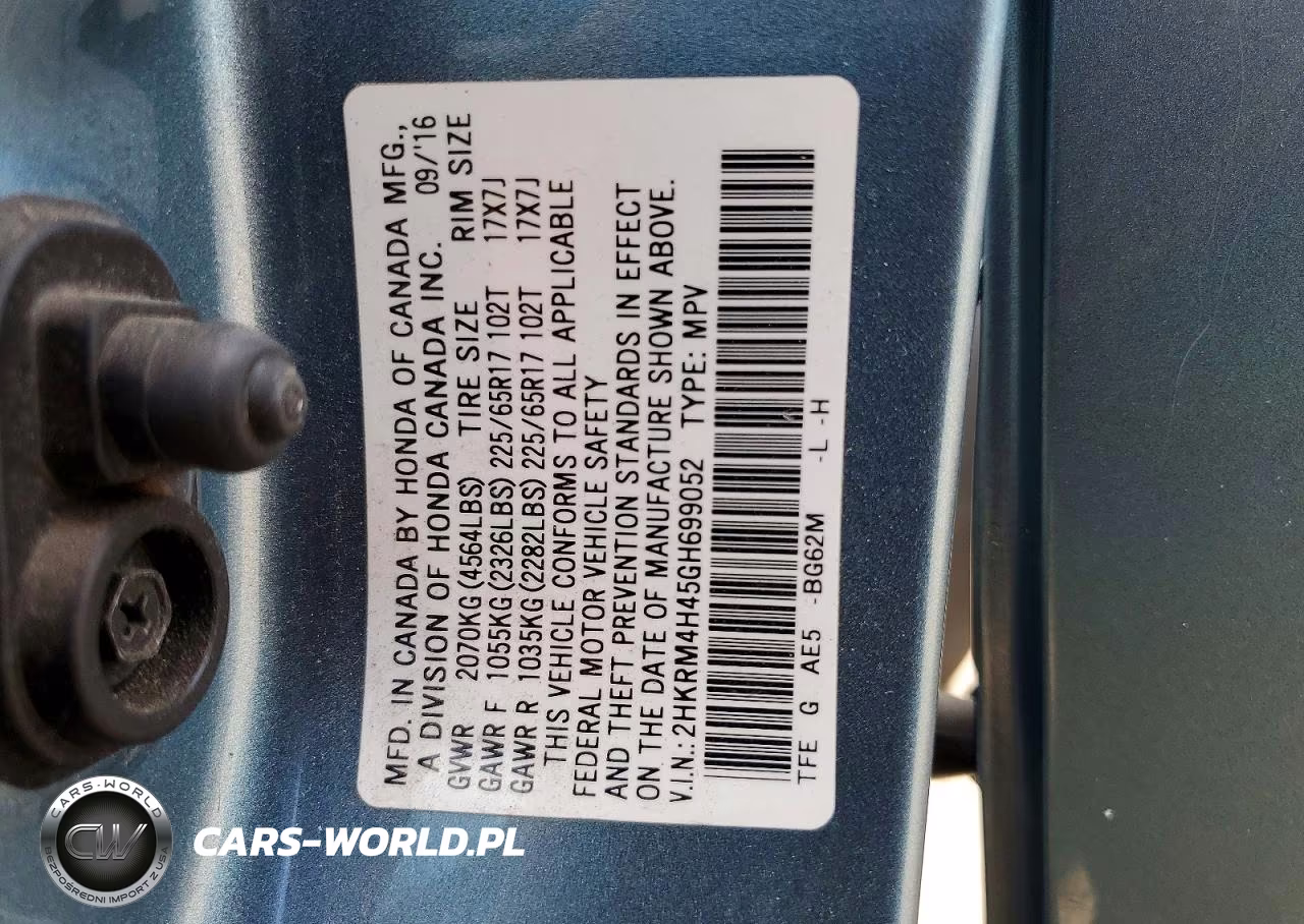 2016 Honda Cr-V Se VIN:2HKRM4H45GH699052 - 13