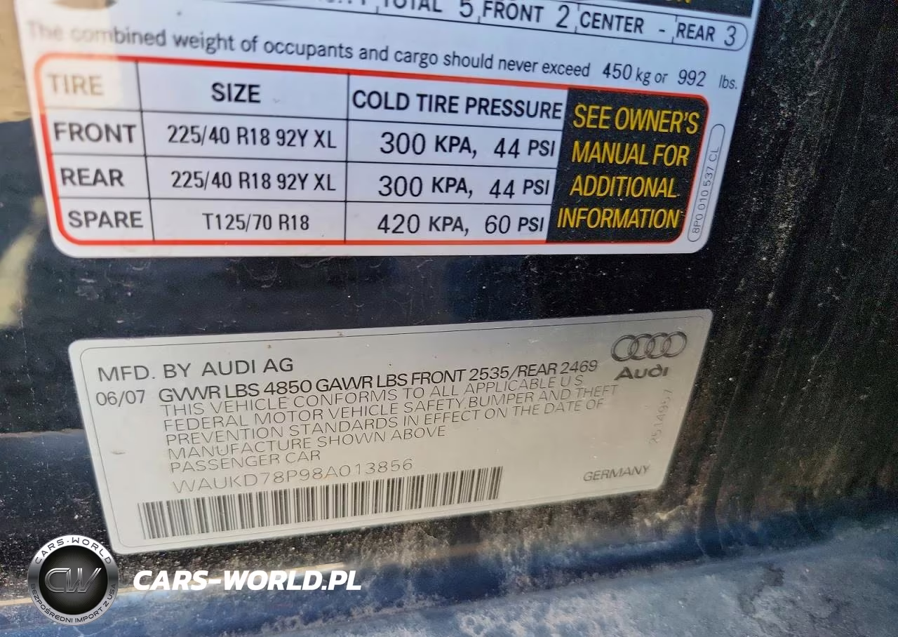 2008 Audi A3 S-Line 3.2 Quattro VIN:WAUKD78P98A013856 - 12