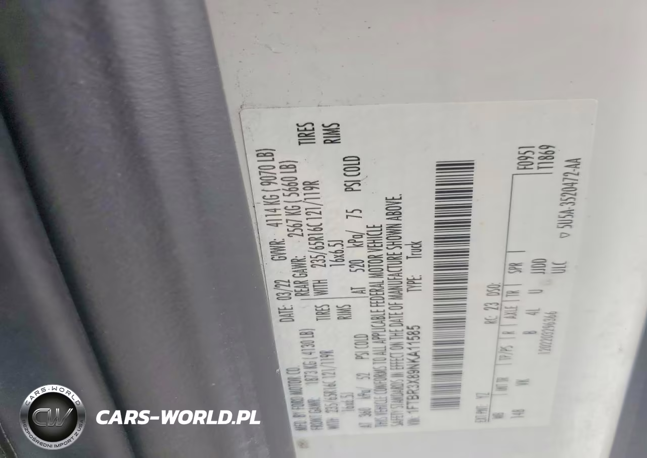 2022 Ford Transit T-250 VIN:1FTBR3X89NKA11585 - 13