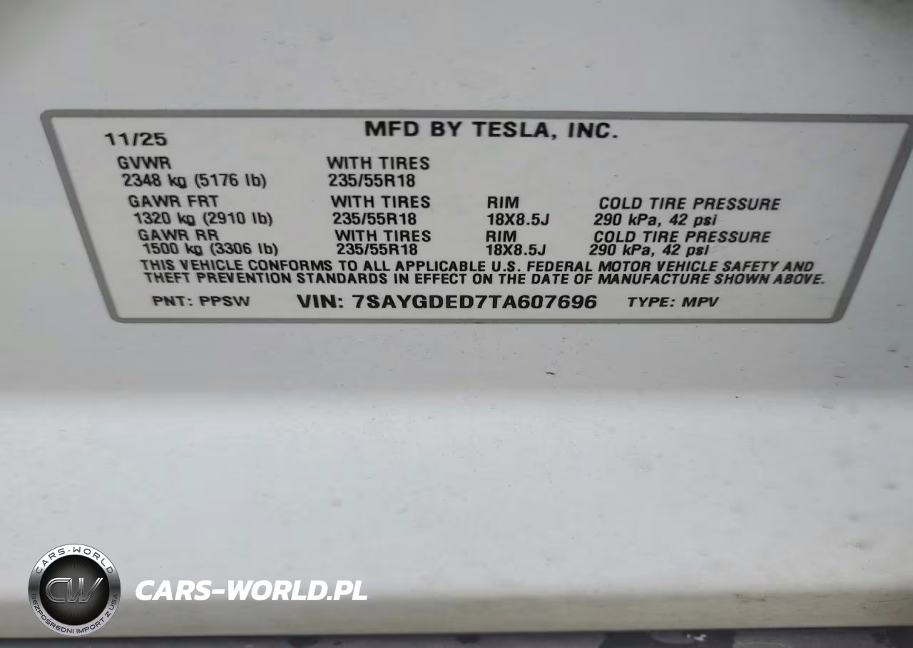 2026 Tesla Model Y VIN:7SAYGDED7TA607696 - 12
