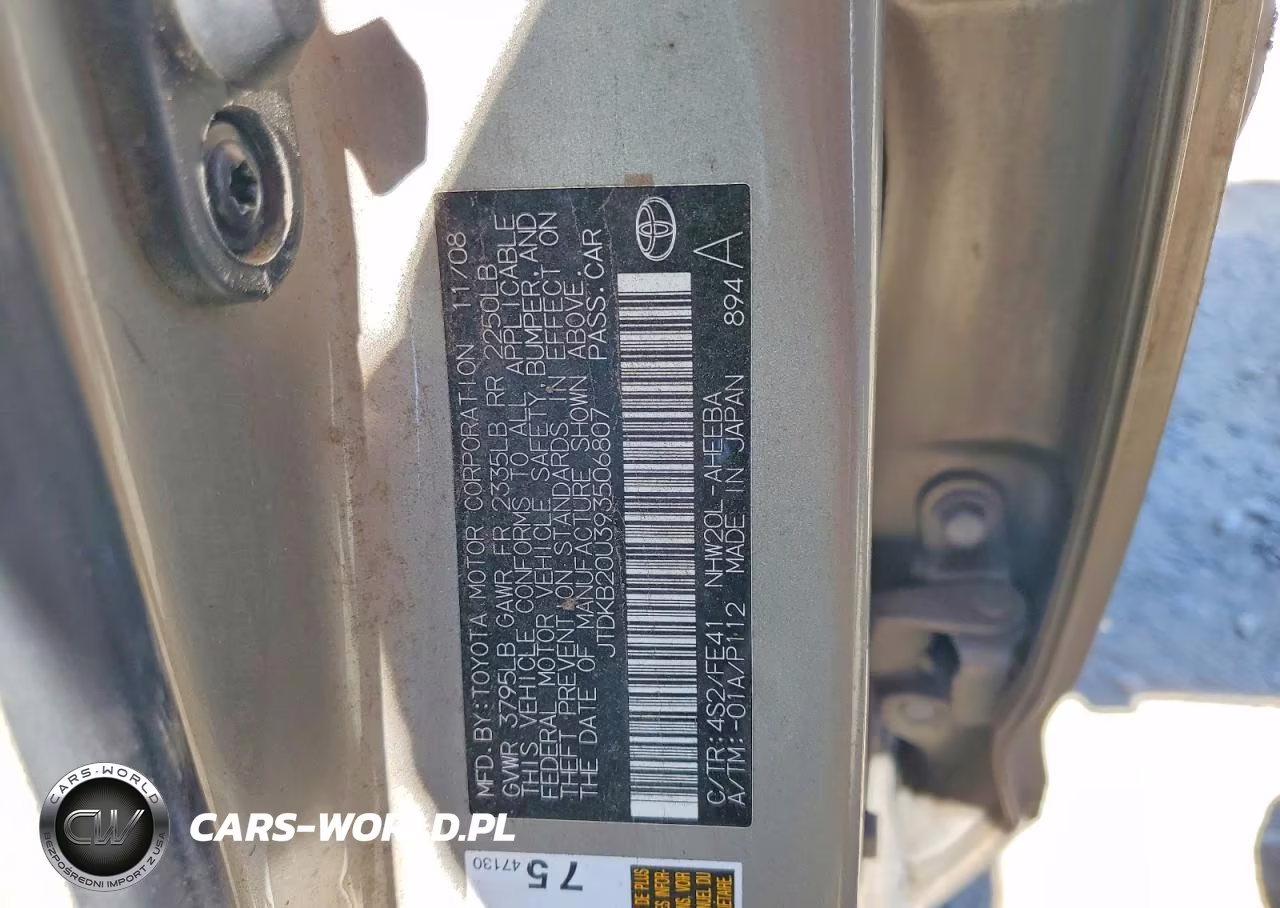 2009 Toyota Prius Base VIN:JTDKB20U393506807 - 13