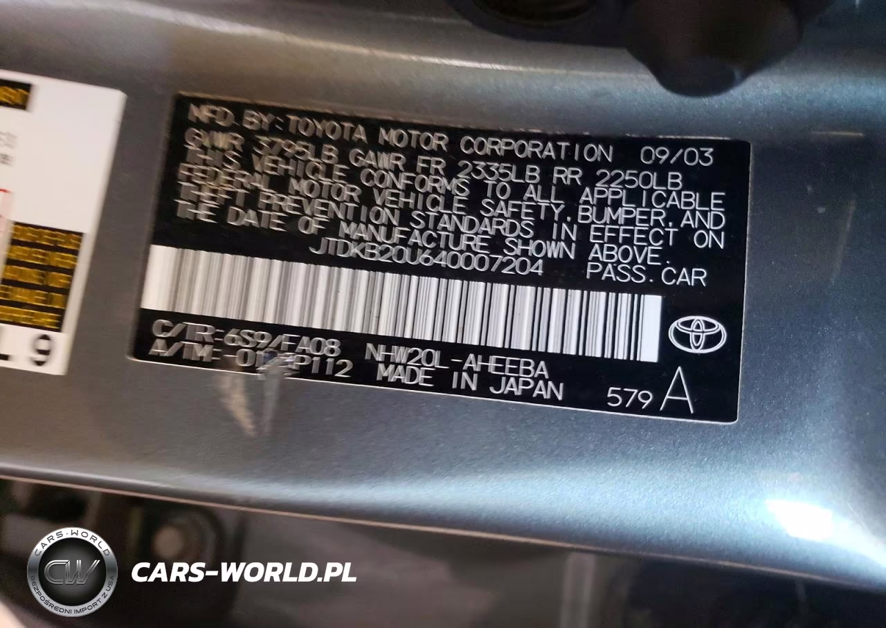 2004 Toyota Prius Base VIN:JTDKB20U640007204 - 12