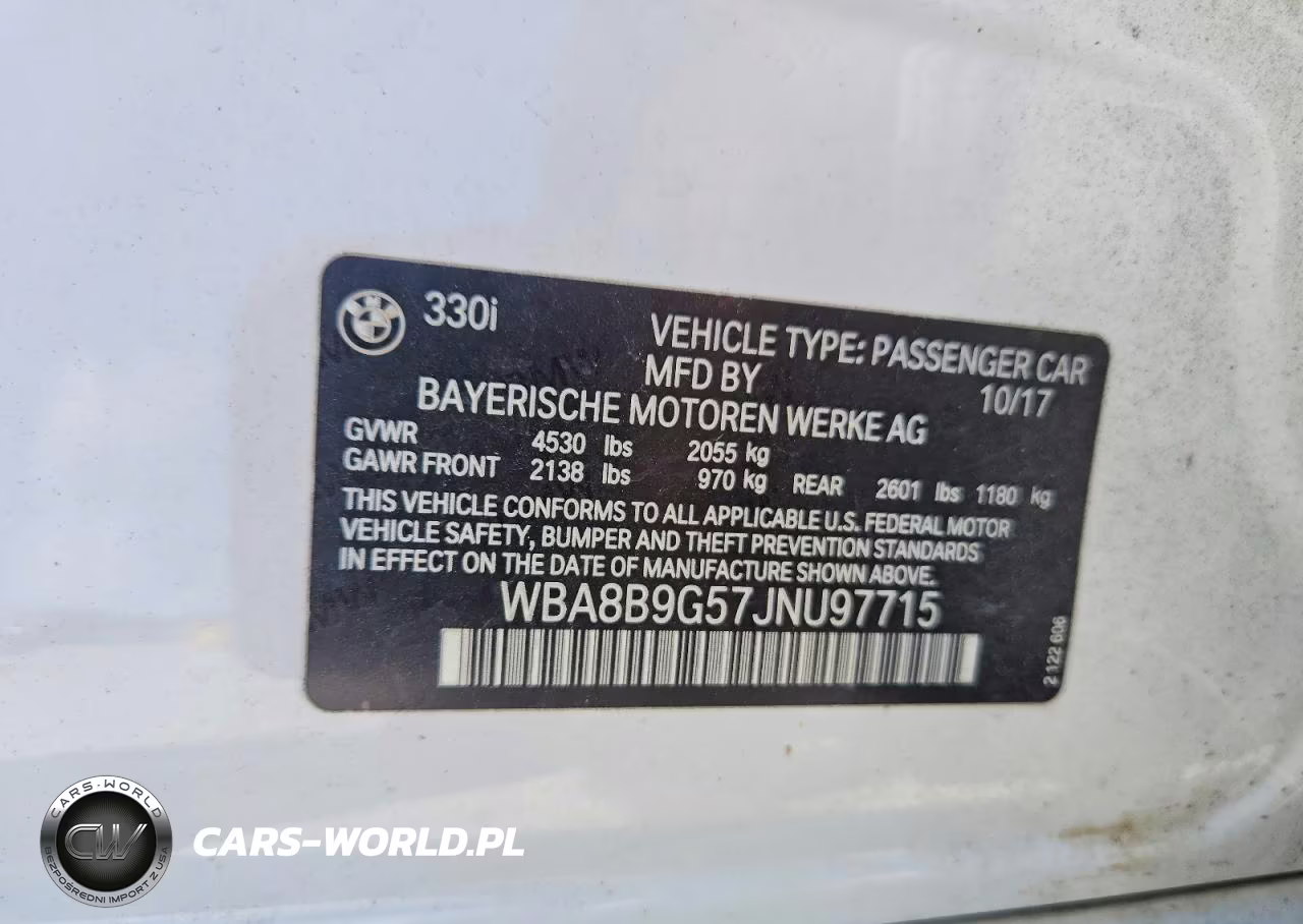 2018 BMW 330 I VIN:WBA8B9G57JNU97715 - 12