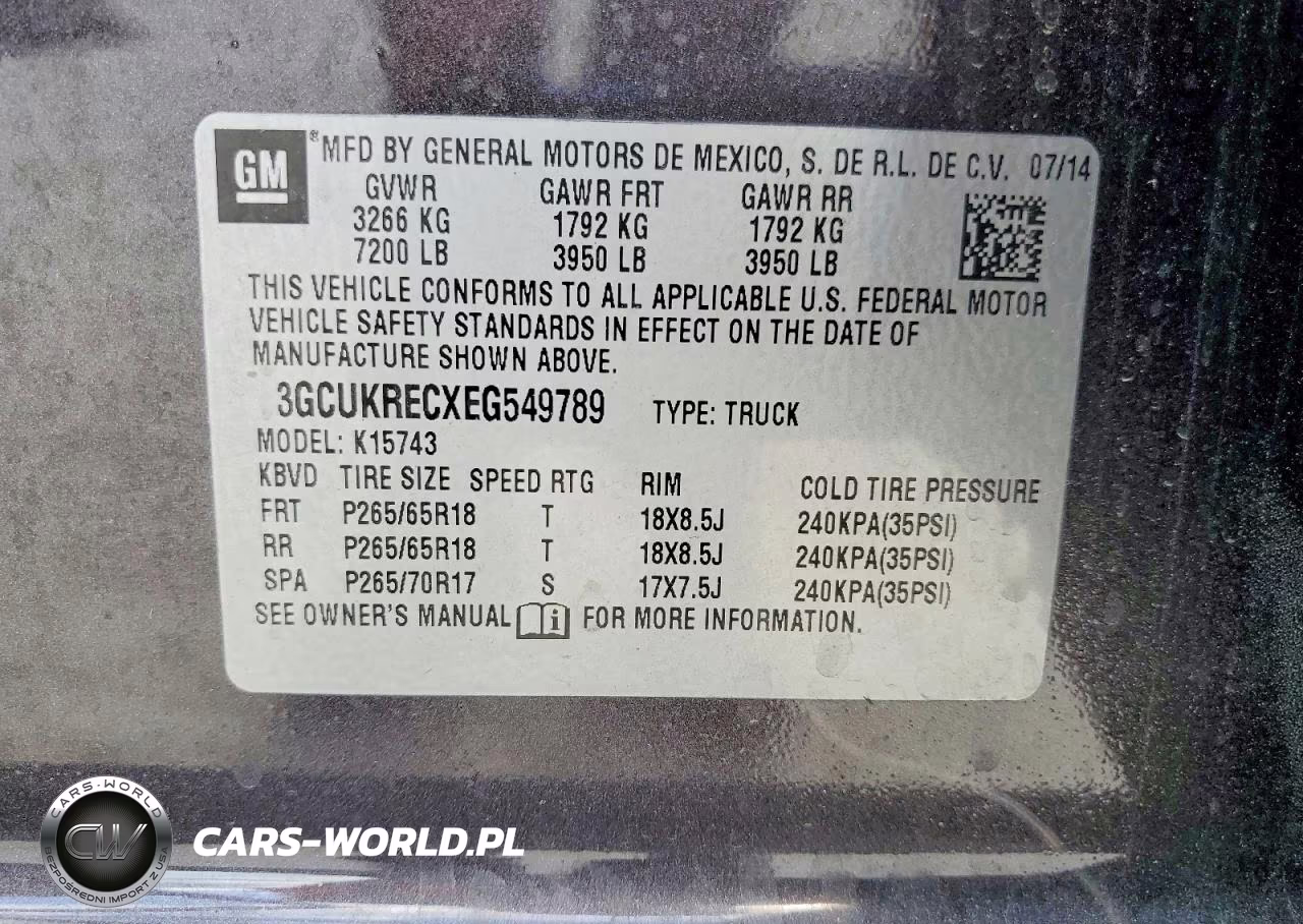 2014 Chevrolet Silverado K1500 Lt VIN:3GCUKRECXEG549789 - 12