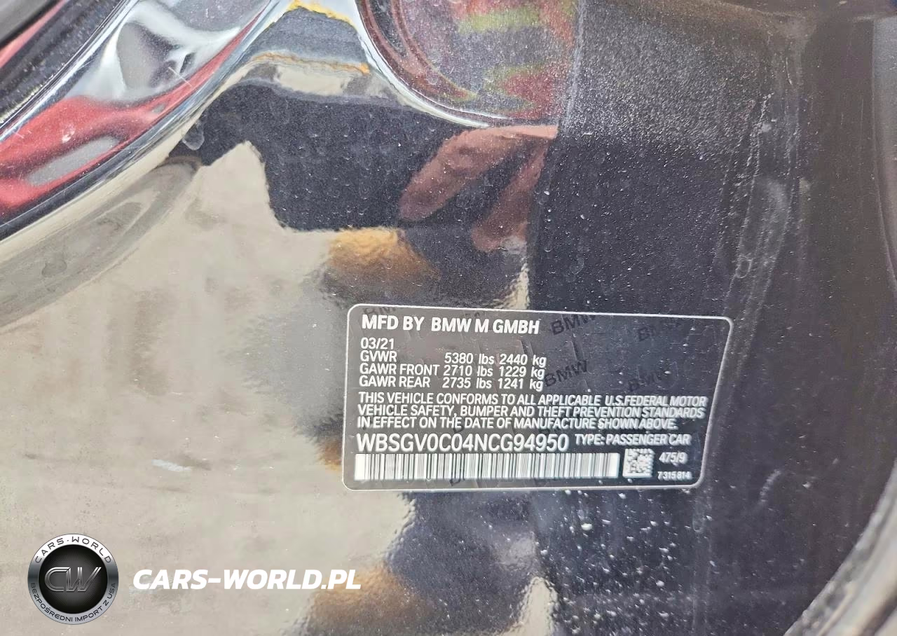 2022 BMW M8 VIN:WBSGV0C04NCG94950 - 13