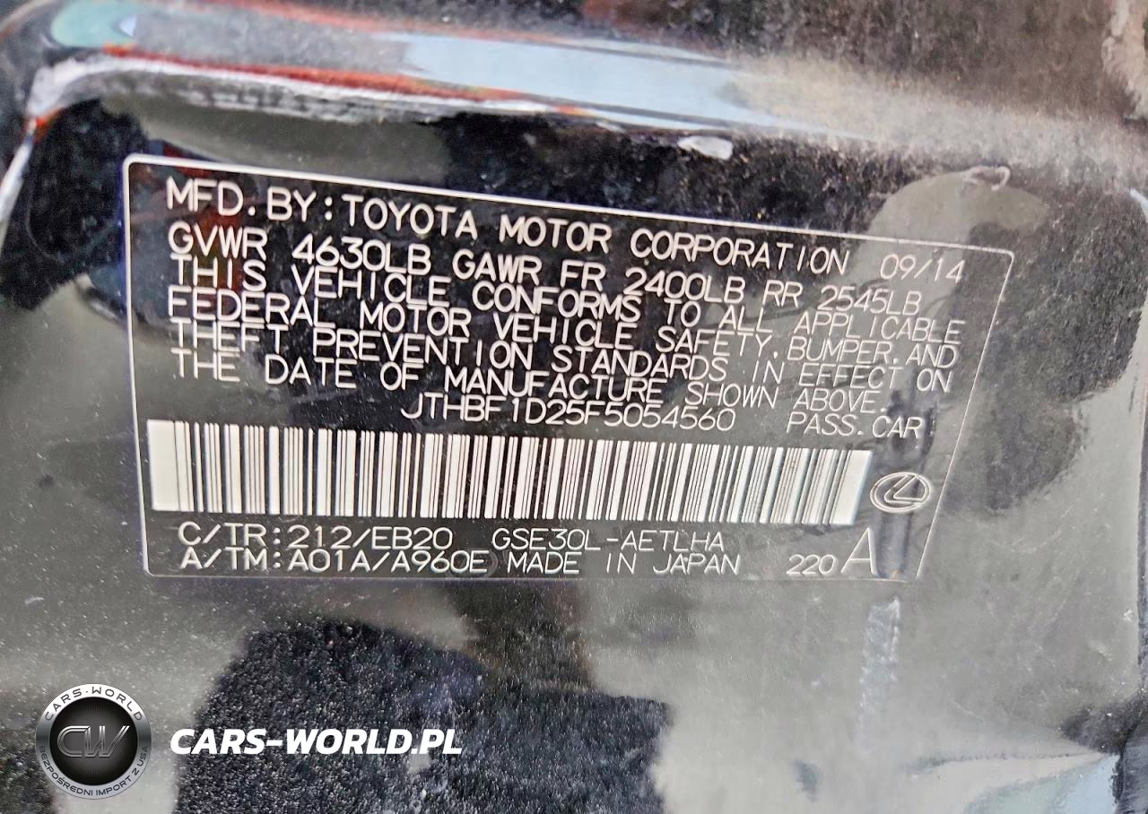 2015 Lexus Is 250 VIN:JTHBF1D25F5054560 - 13