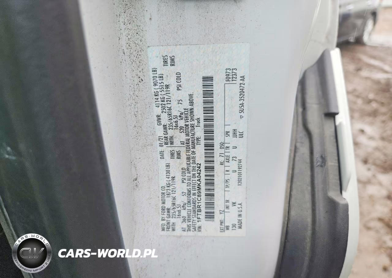 2021 Ford Transit T-250 VIN:1FTBR1C89MKA04242 - 14
