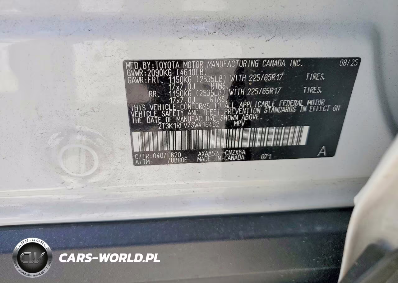 2025 Toyota Rav4 Le VIN:2T3K1RFV7SW416462 - 14