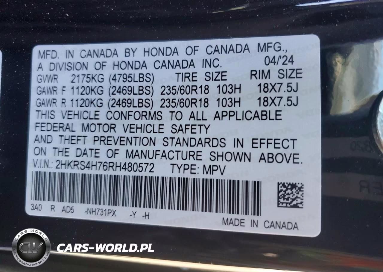 2024 Honda Cr-V Exl VIN:2HKRS4H76RH480572 - 13