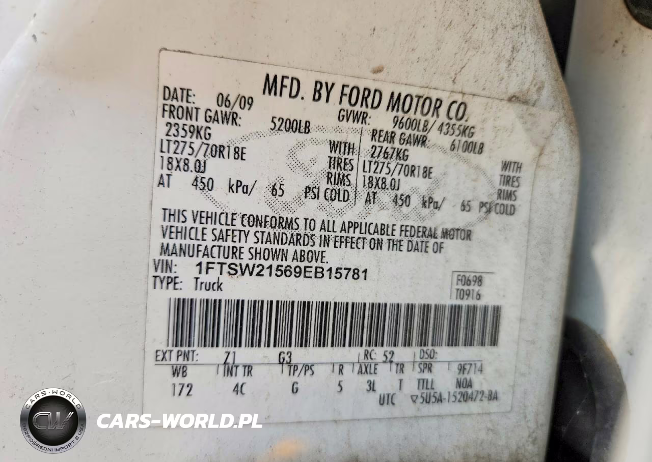 2009 Ford F250 Super Duty VIN:1FTSW21569EB15781 - 12