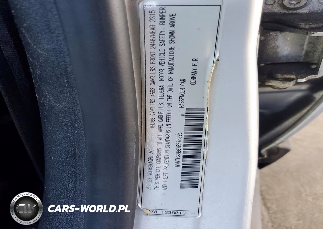 2000 Volkswagen Passat Gls 4Motion VIN:WVWTH23B0YE378395 - 12