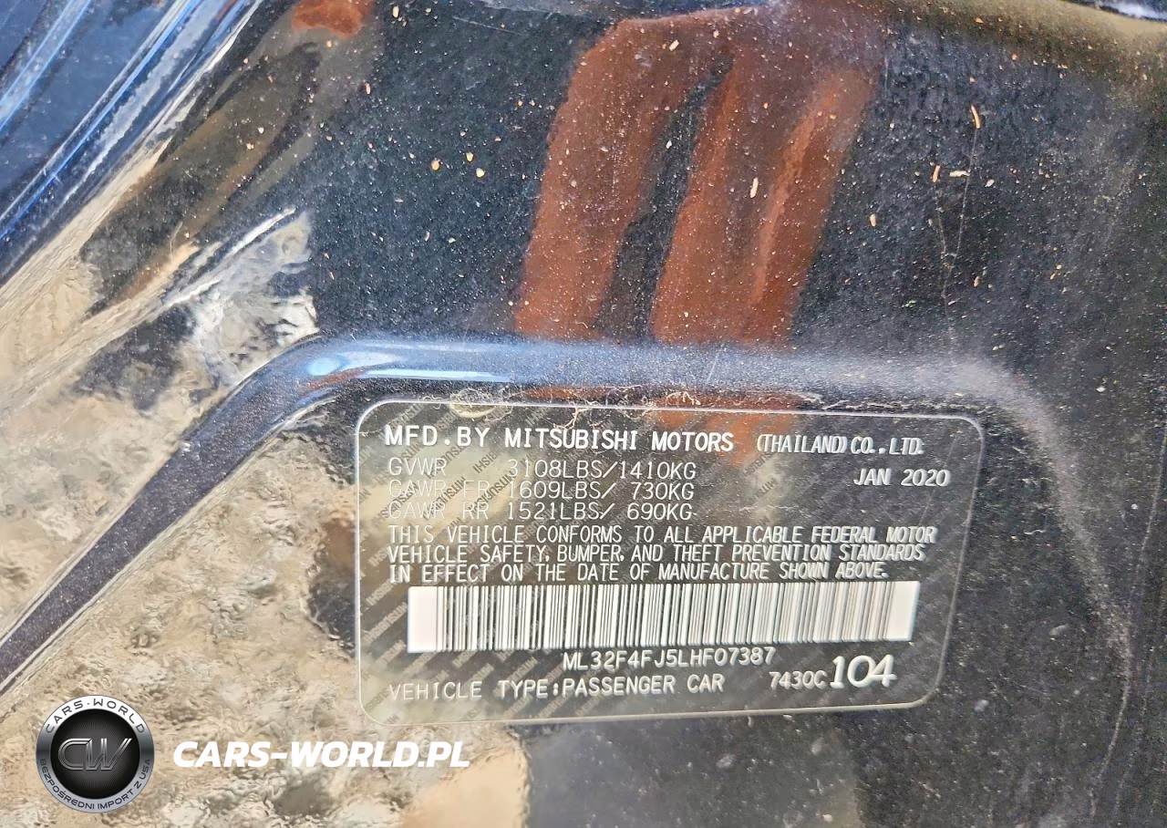 2020 Mitsubishi Mirage G4 Se VIN:ML32F4FJ5LHF07387 - 13