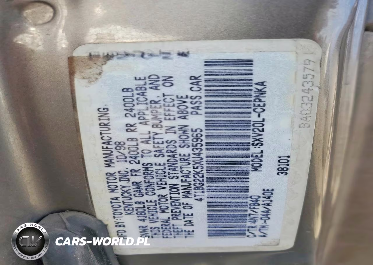 1999 Toyota Camry Le VIN:4T1BG22K5XU435965 - 12