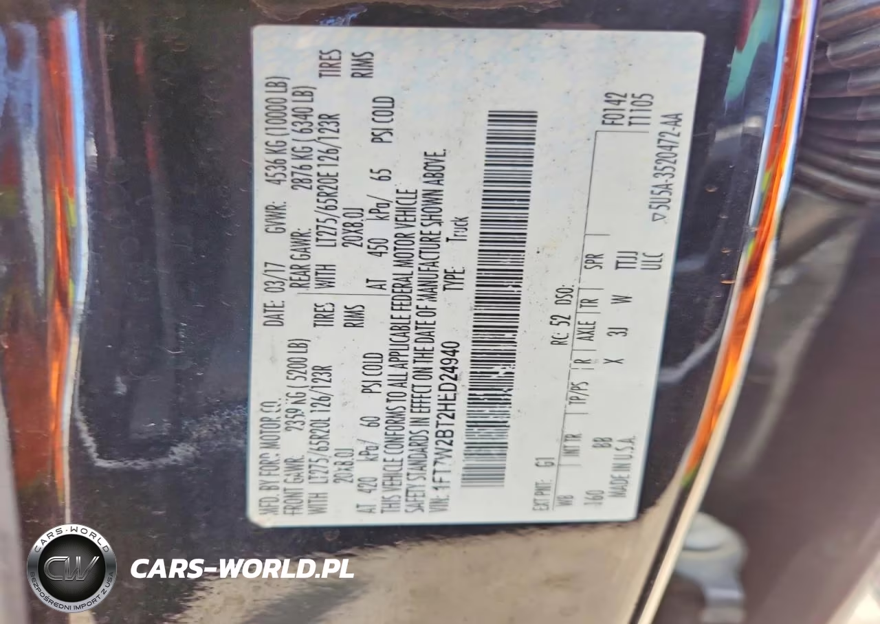 2017 Ford F250 Super Duty VIN:1FT7W2BT2HED24940 - 12