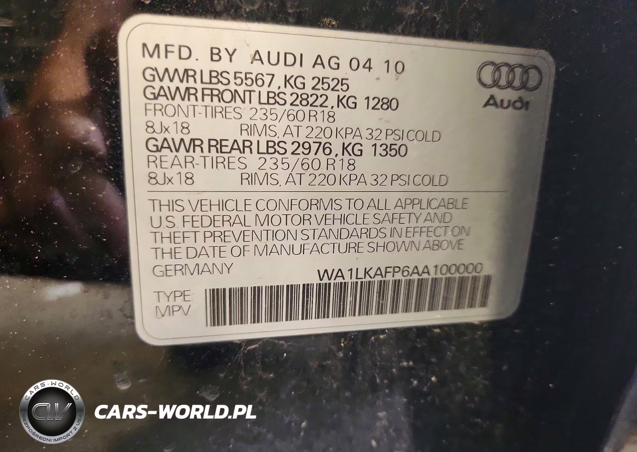 2010 Audi Q5 Premium Plus VIN:WA1LKAFP6AA100000 - 13