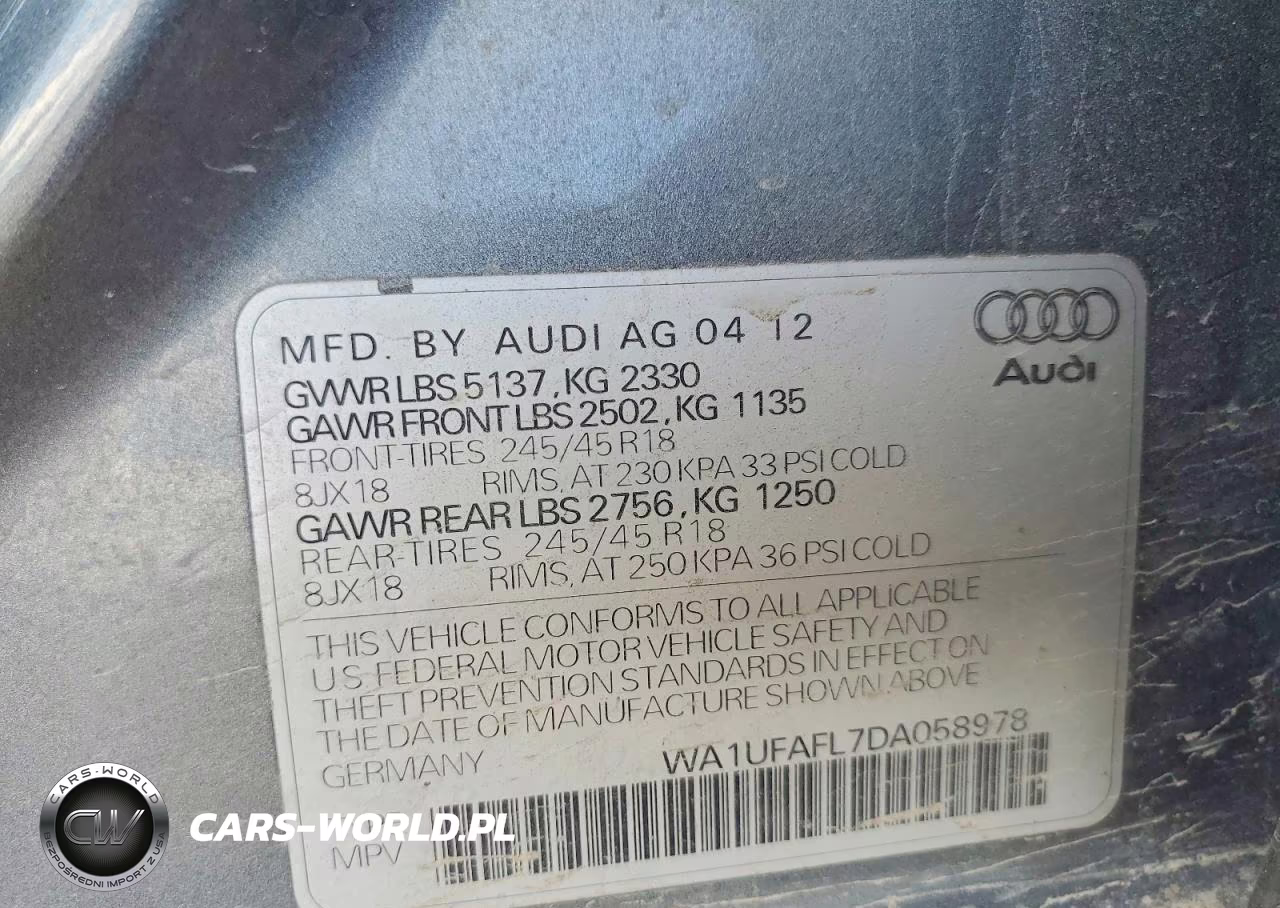 2013 Audi A4 Allroad Premium Plus VIN:WA1UFAFL7DA058978 - 14