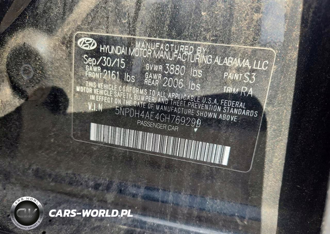 2016 Hyundai Elantra Se VIN:5NPDH4AE4GH769299 - 12