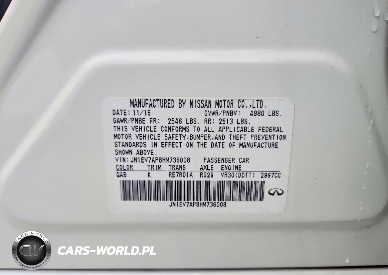 2017 Infiniti Q50 3.0T Sport VIN:JN1EV7AP8HM736008 - 12