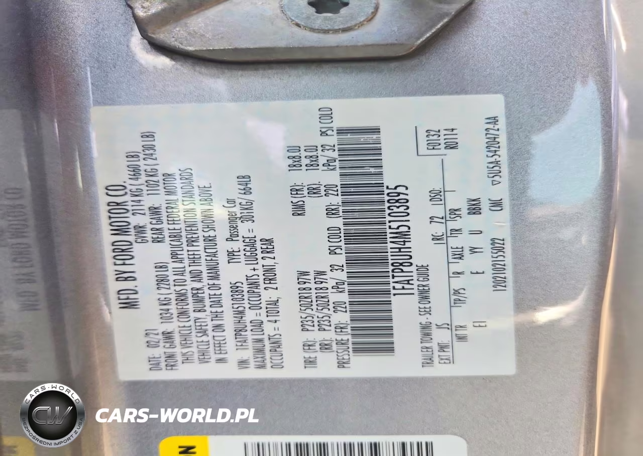2021 Ford Mustang VIN:1FATP8UH4M5103895 - 12