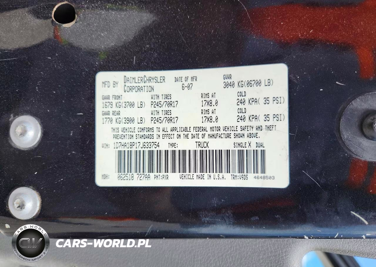 2007 Dodge Ram 1500 St VIN:1D7HA18P17J633754 - 12