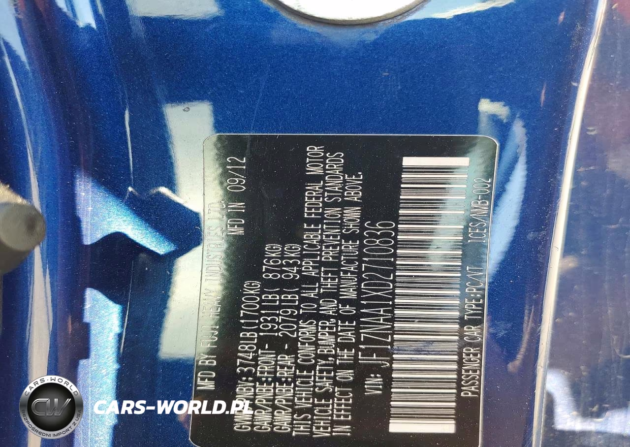 2013 Scion Fr-S Base VIN:JF1ZNAA1XD2710836 - 12