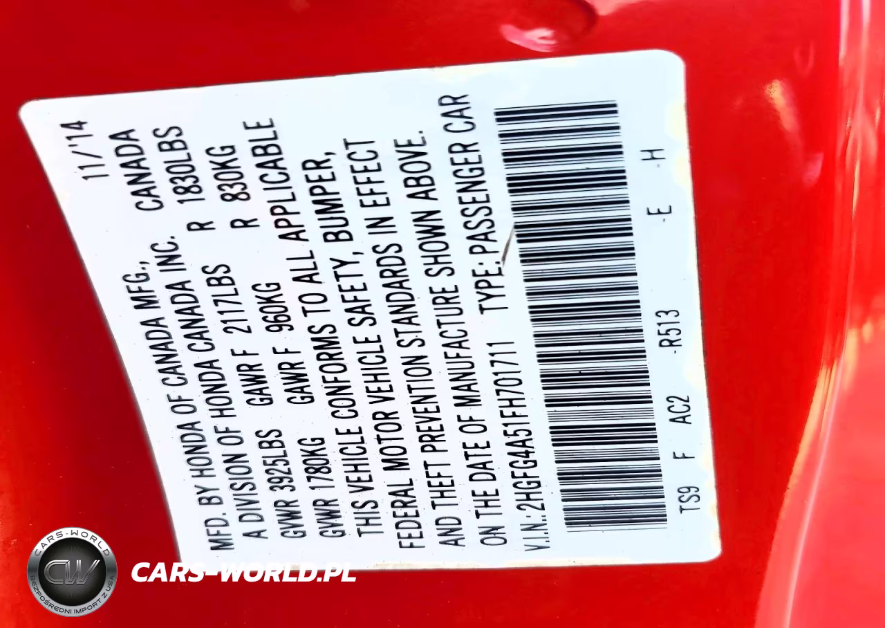 2015 Honda Civic Si VIN:2HGFG4A51FH701711 - 12
