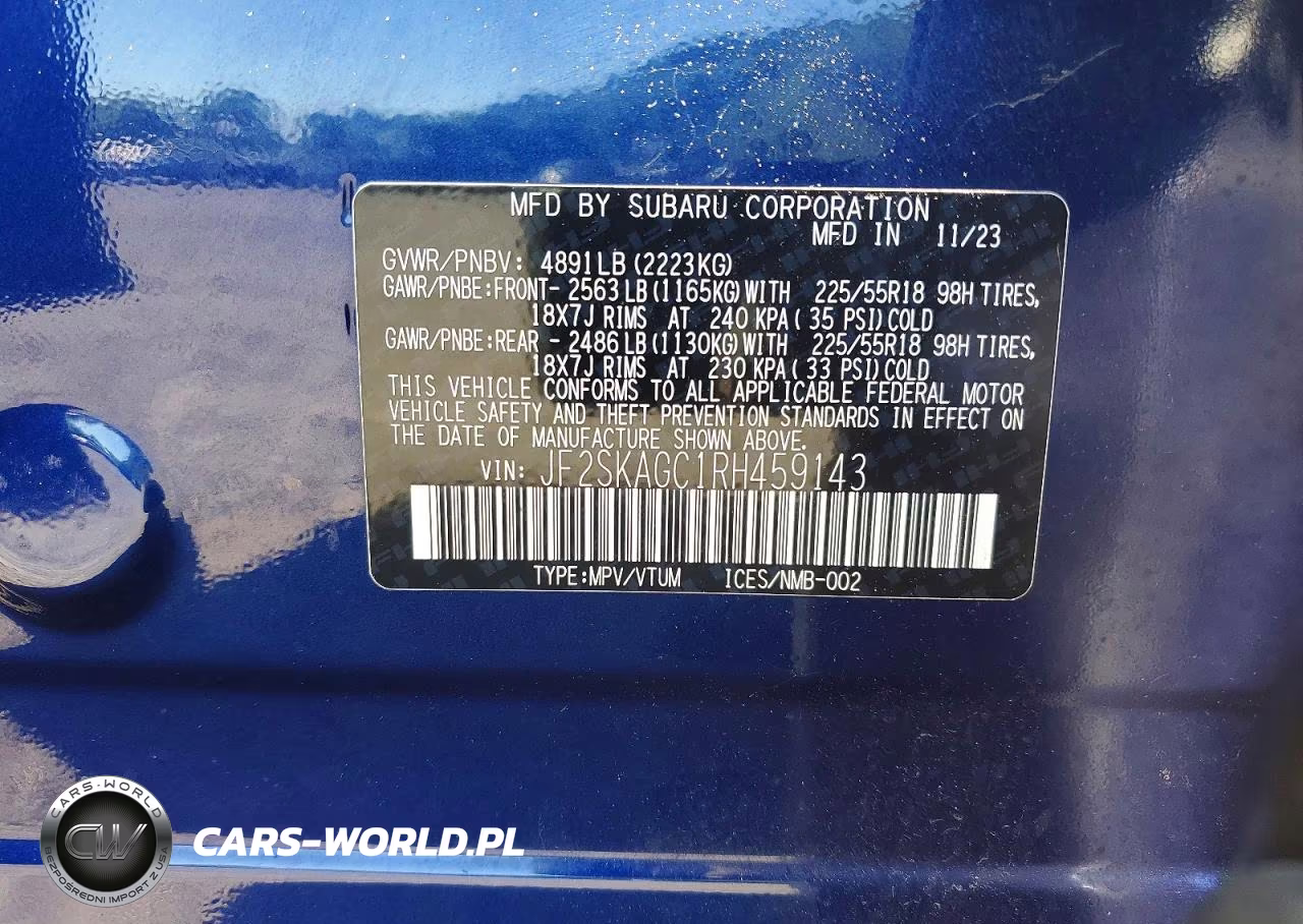 2024 Subaru Forester Sport VIN:JF2SKAGC1RH459143 - 13
