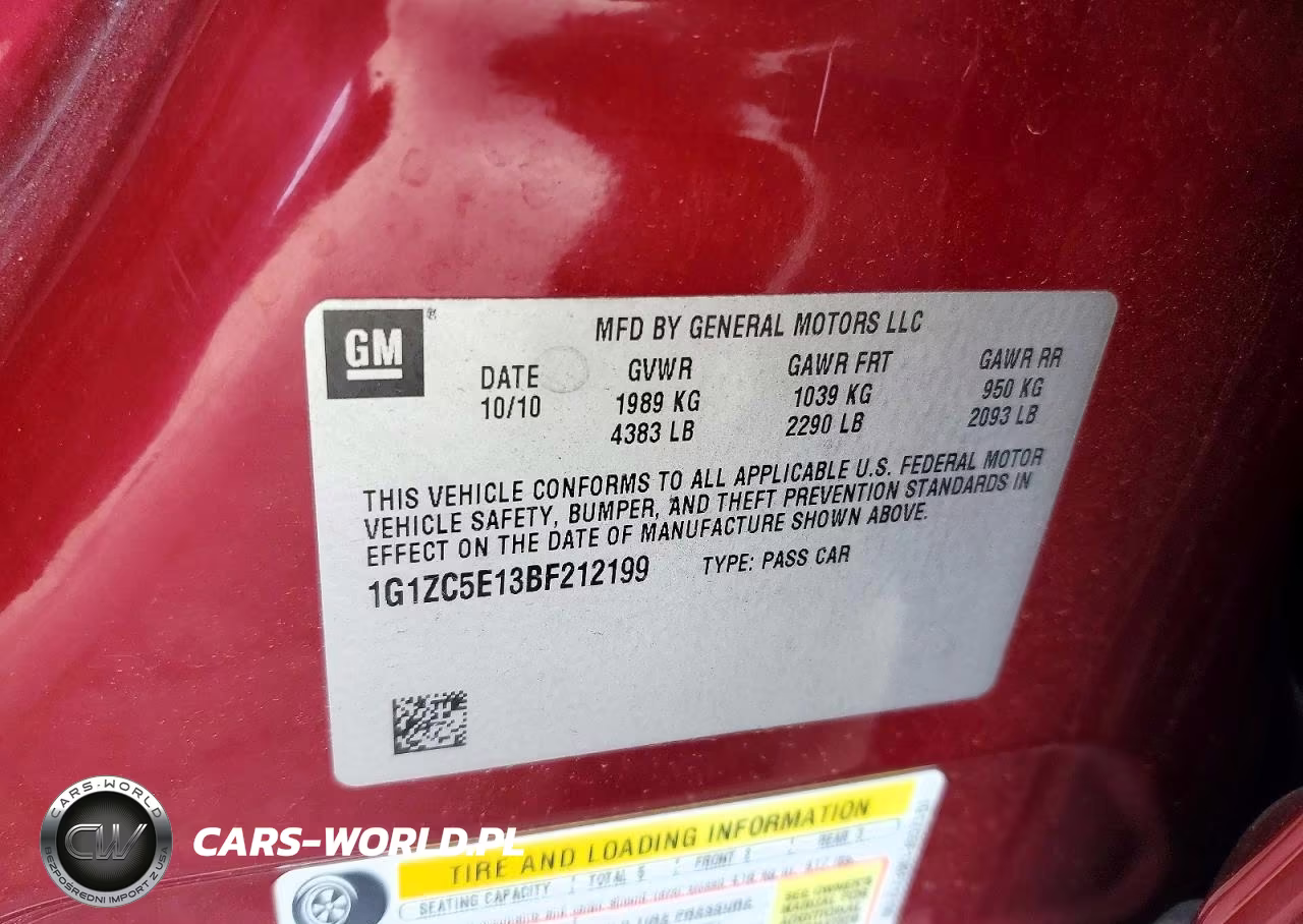 2011 Chevrolet Malibu 1Lt VIN:1G1ZC5E13BF212199 - 12
