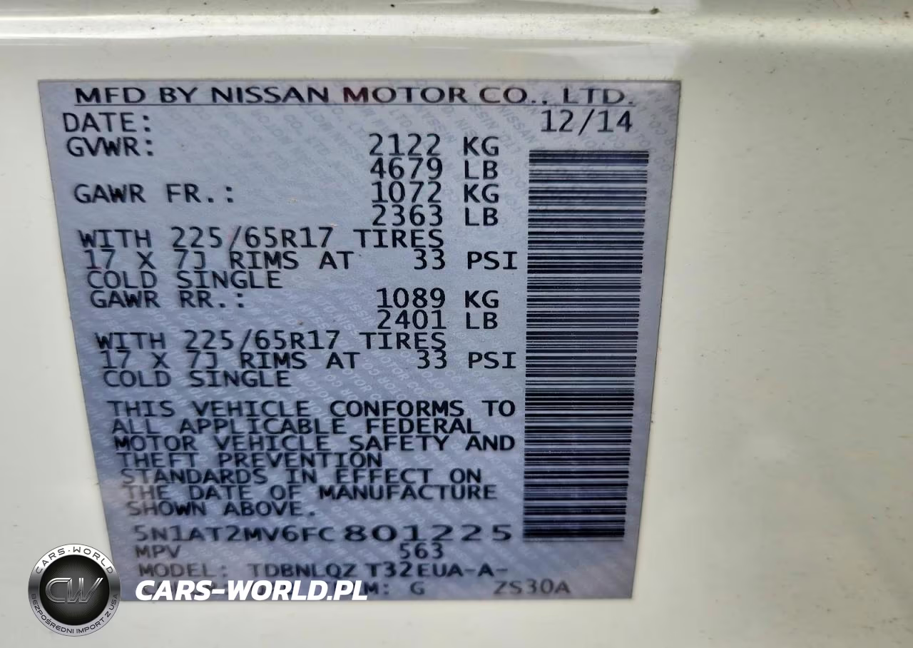 2015 Nissan Rogue Sv VIN:5N1AT2MV6FC801225 - 13