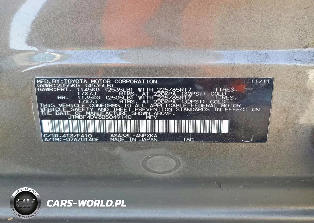 2011 Toyota Rav4 Base VIN:JTMBF4DV3B5049140 - 13
