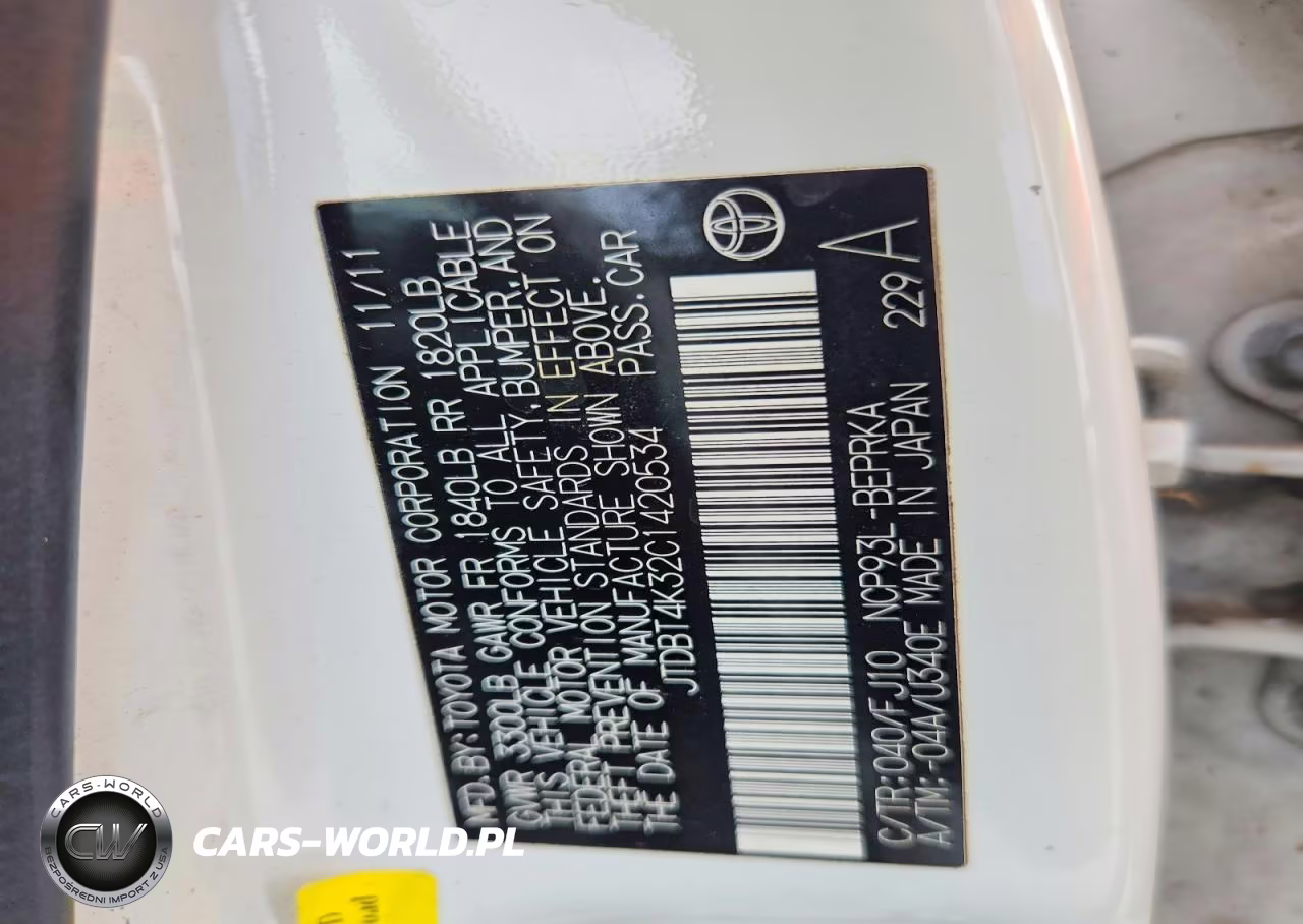 2012 Toyota Yaris Fleet VIN:JTDBT4K32C1420534 - 12