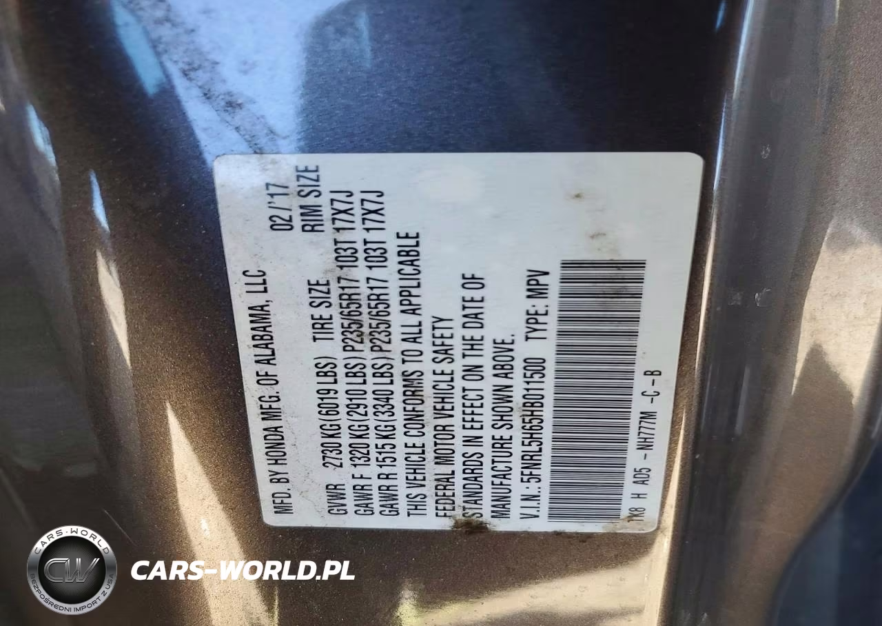 2017 Honda Odyssey Exl VIN:5FNRL5H65HB011500 - 12