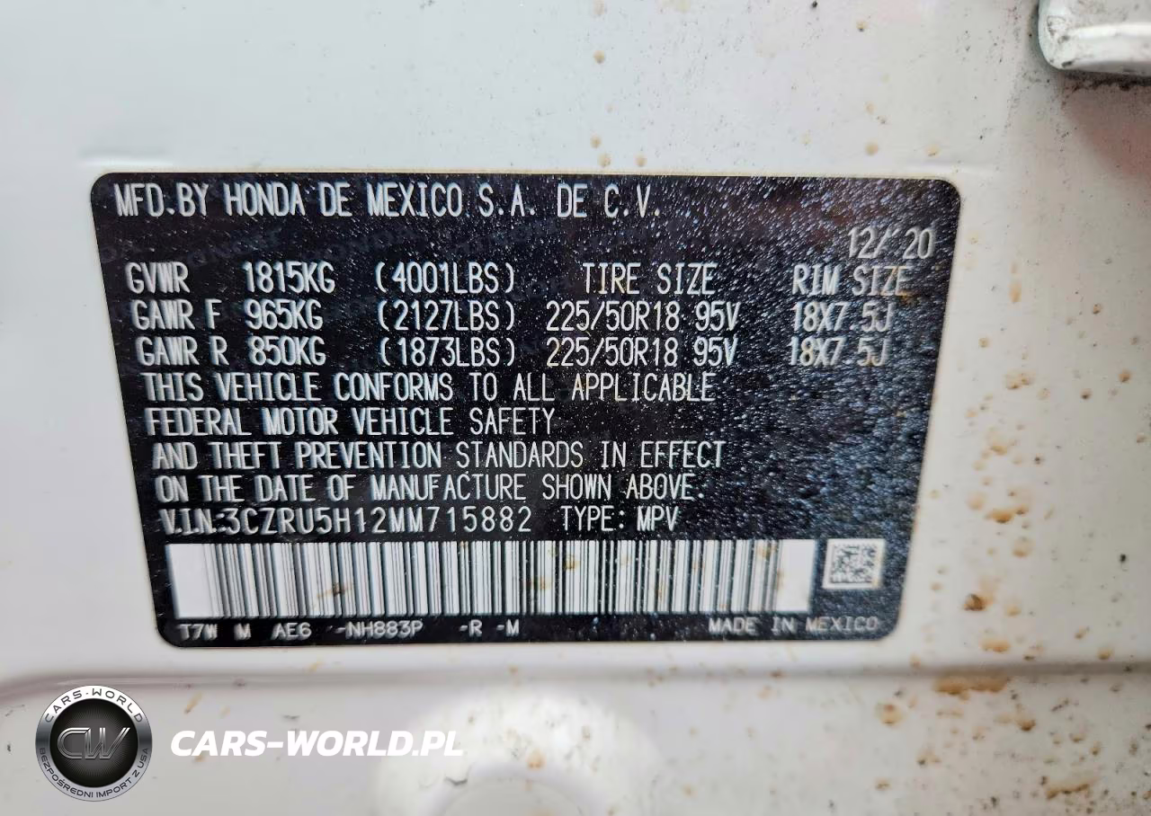 2021 Honda Hr-V Sport VIN:3CZRU5H12MM715882 - 13
