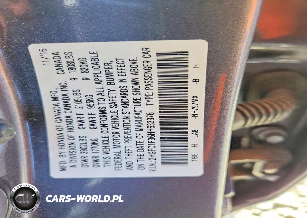 2017 Honda Civic Ex VIN:2HGFC1F36HH633376 - 12