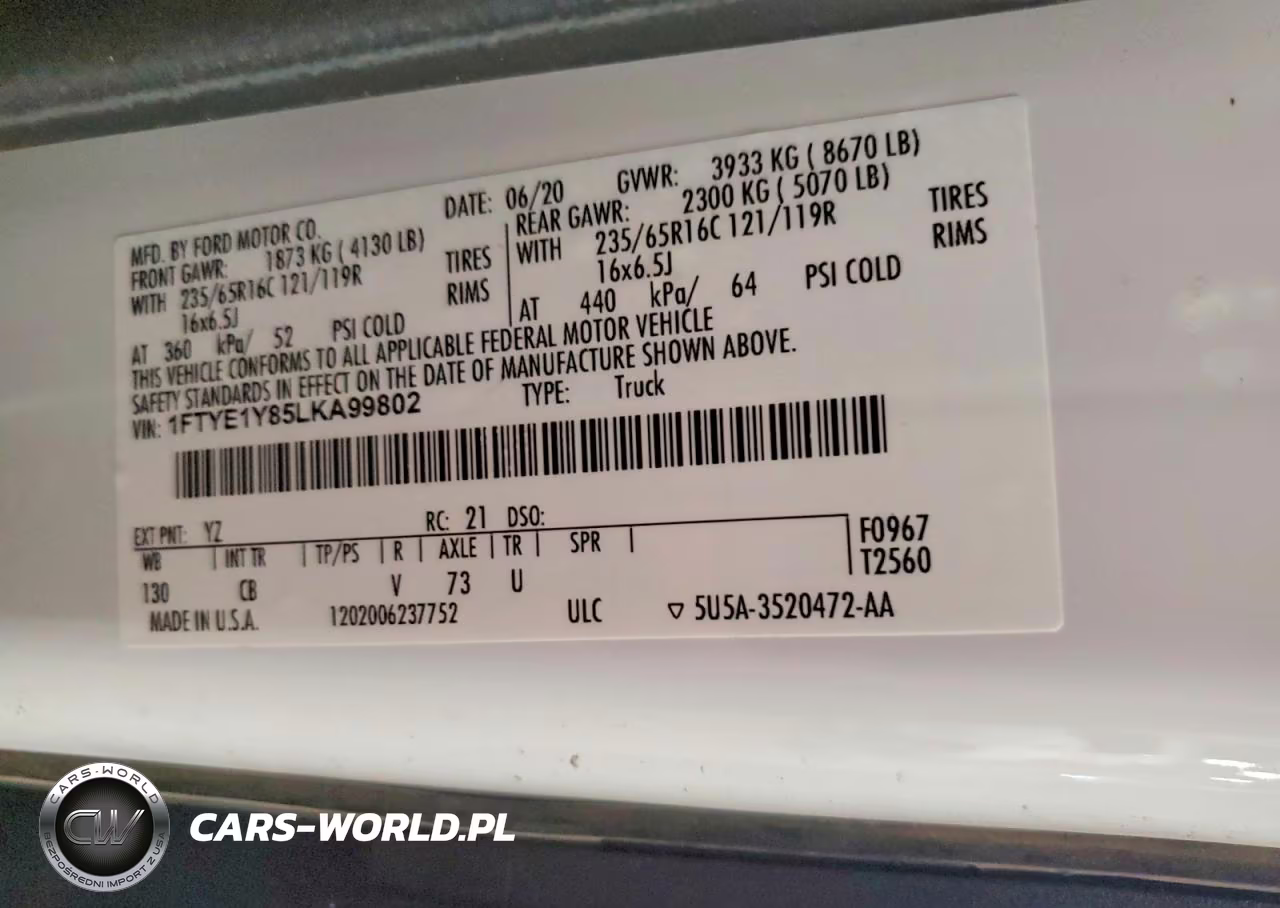 2020 Ford Transit 150 Delivery Van VIN:1FTYE1Y85LKA99802 - 13