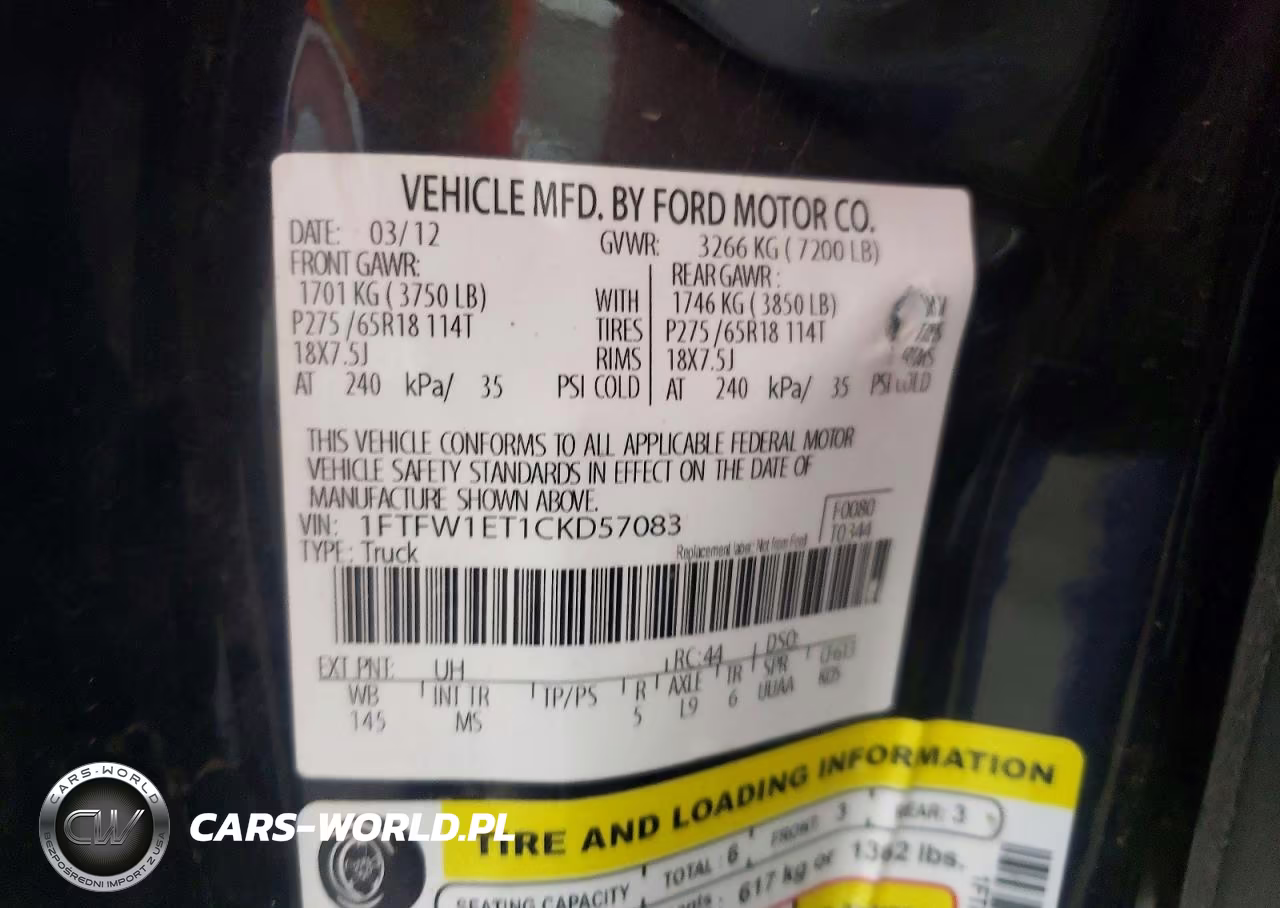 2012 Ford F150 Supercrew VIN:1FTFW1ET1CKD57083 - 12
