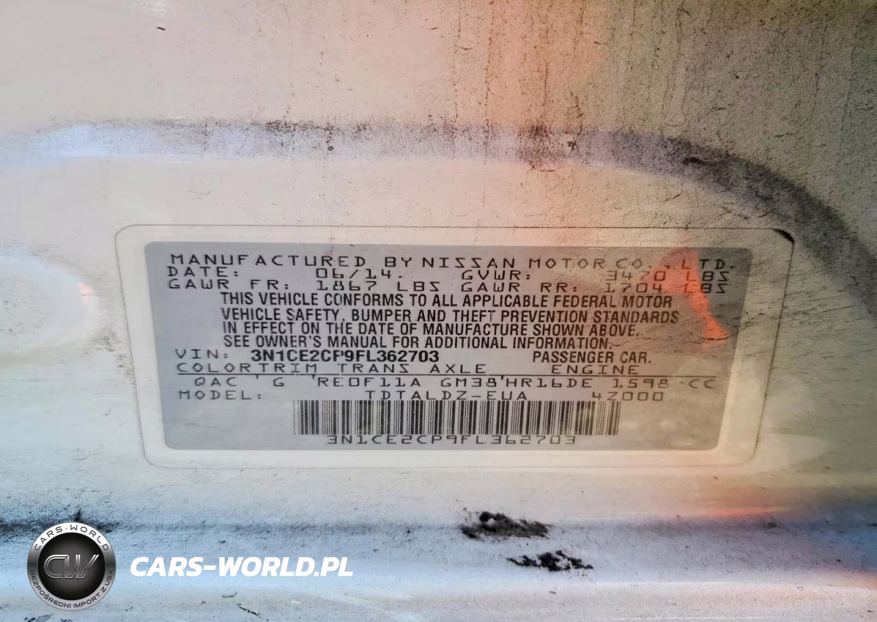 2015 Nissan Versa Note Sv VIN:3N1CE2CP9FL362703 - 12