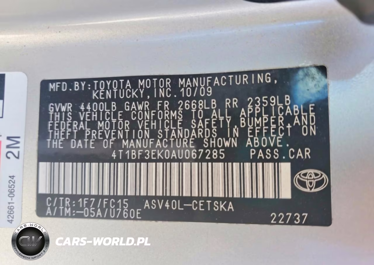 2010 Toyota Camry Se VIN:4T1BF3EK0AU067285 - 12