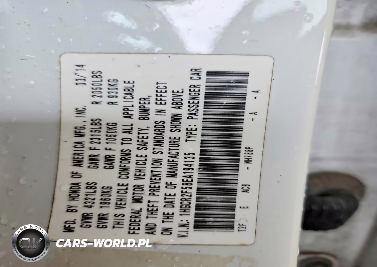 2014 Honda Accord Sport VIN:1HGCR2F58EA194135 - 12