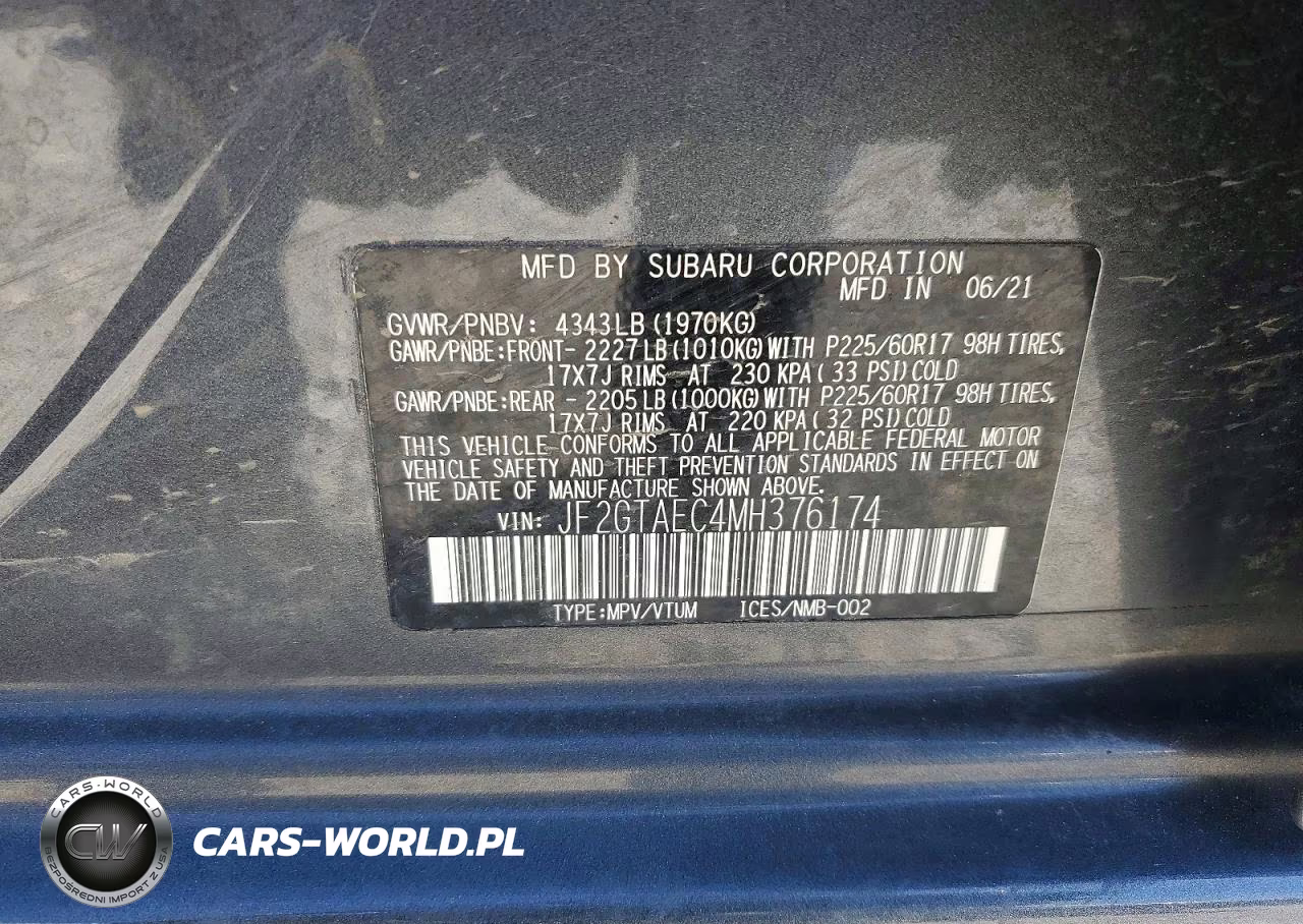 2021 Subaru Crosstrek Premium VIN:JF2GTAEC4MH376174 - 13