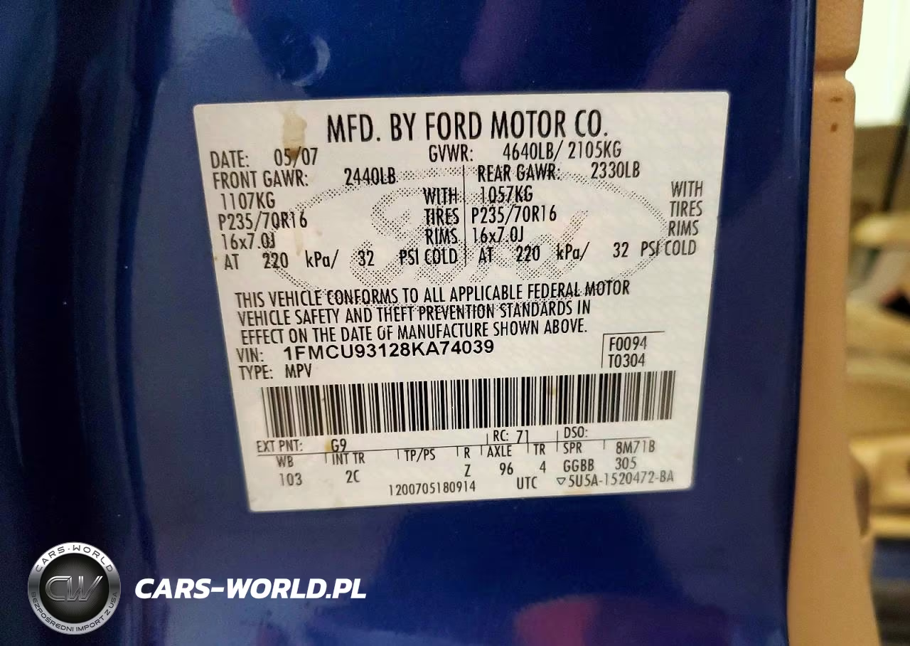2008 Ford Escape Xlt VIN:1FMCU93128KA74039 - 13
