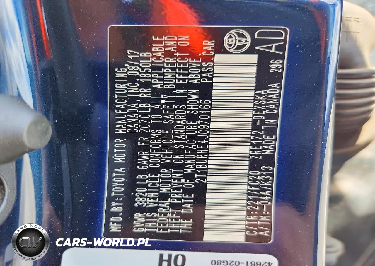 2018 Toyota Corolla Se VIN:2T1BURHE4JC970166 - 12