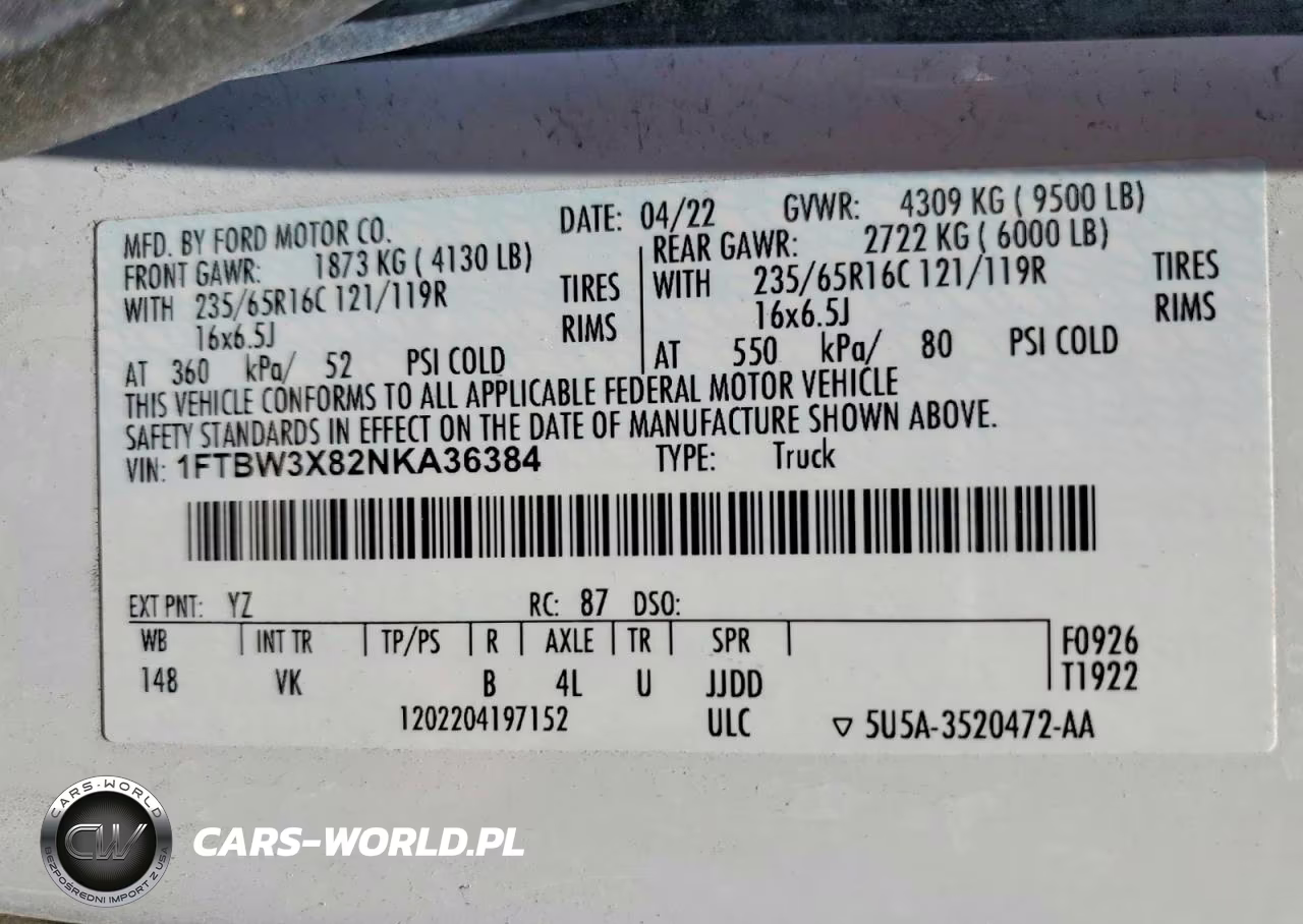 2022 Ford Transit 350 Delivery Van VIN:1FTBW3X82NKA36384 - 14