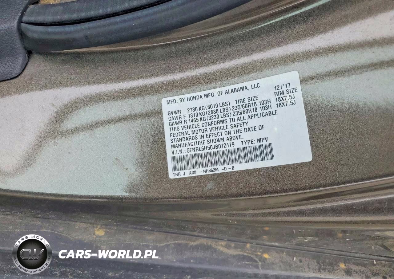 2018 Honda Odyssey Ex VIN:5FNRL6H50JB072479 - 14