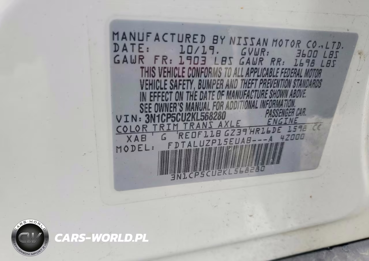 2019 Nissan Kicks Sr VIN:3N1CP5CU2KL568280 - 13