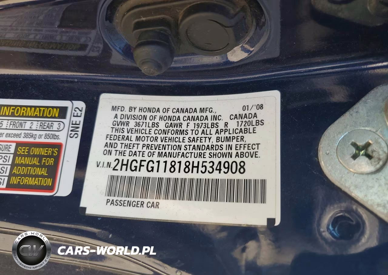 2008 Honda Civic Ex VIN:2HGFG11818H534908 - 12