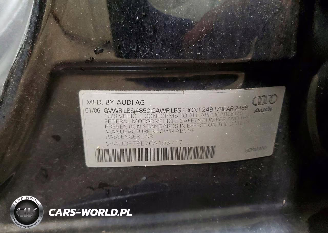 2006 Audi A4 2.0T Quattro VIN:WAUDF78E76A195717 - 12