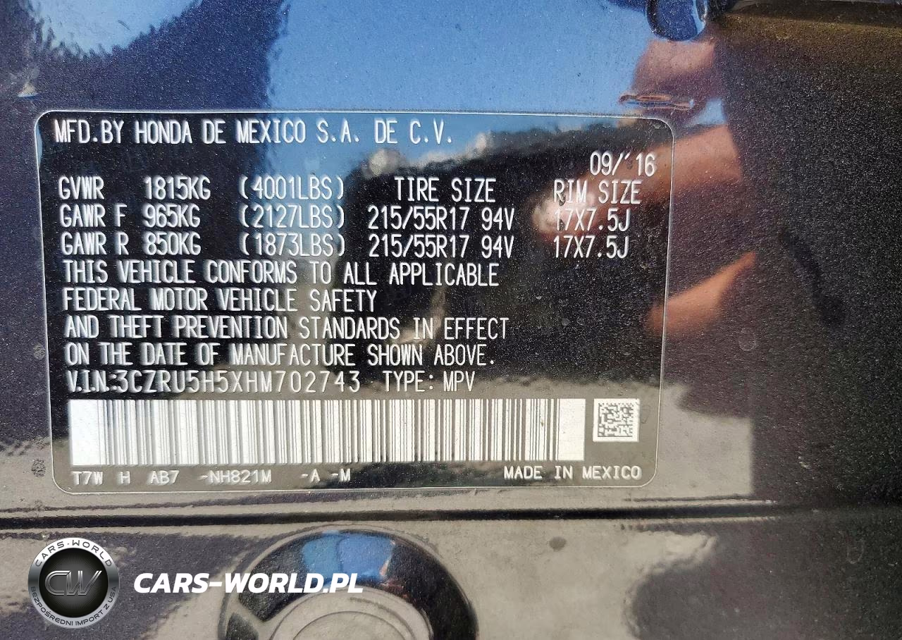 2017 Honda Hr-V Ex VIN:3CZRU5H5XHM702743 - 12